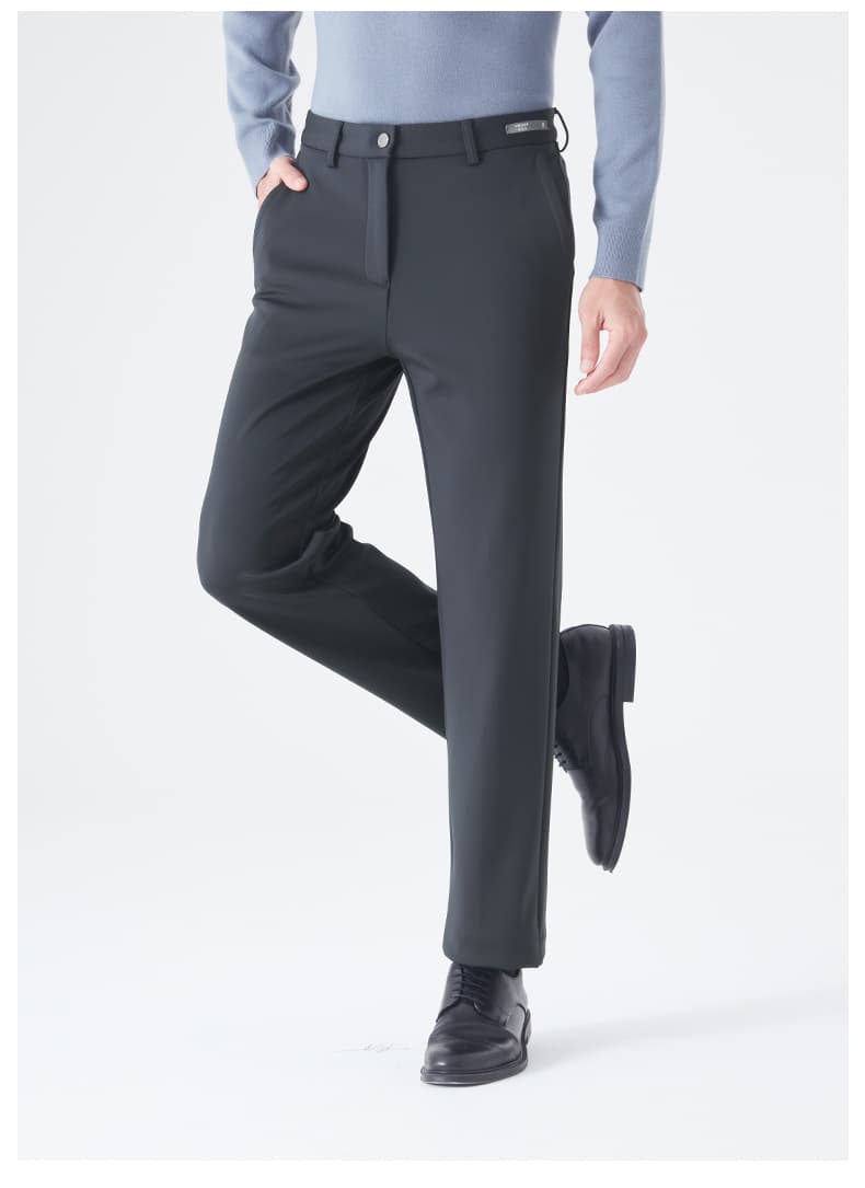 チノパン ビジネス仕様の洗練ウールストレートパンツ