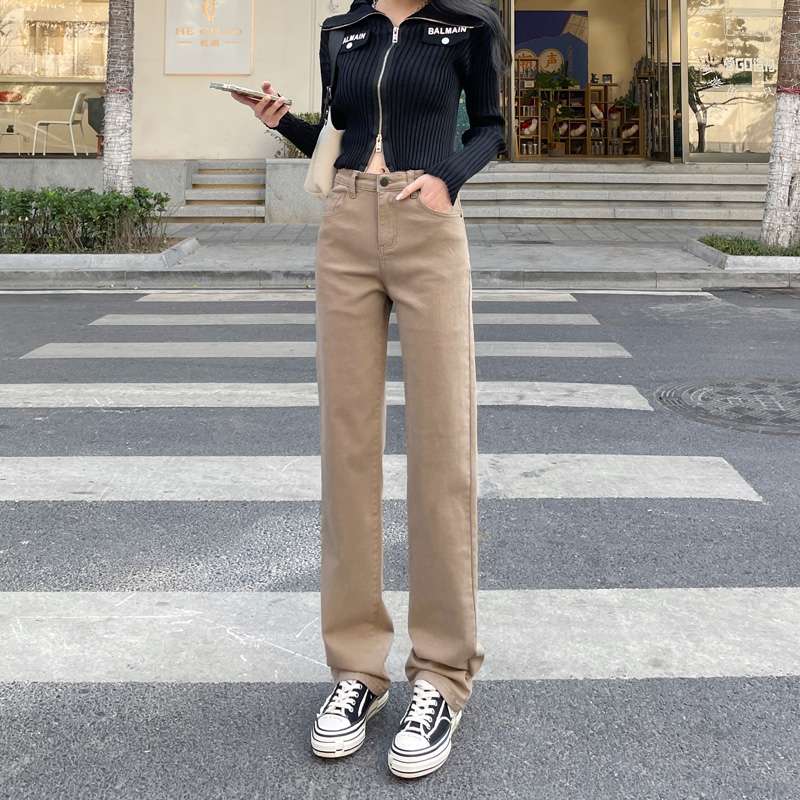 チノパン シンプル美脚ストレートパンツ