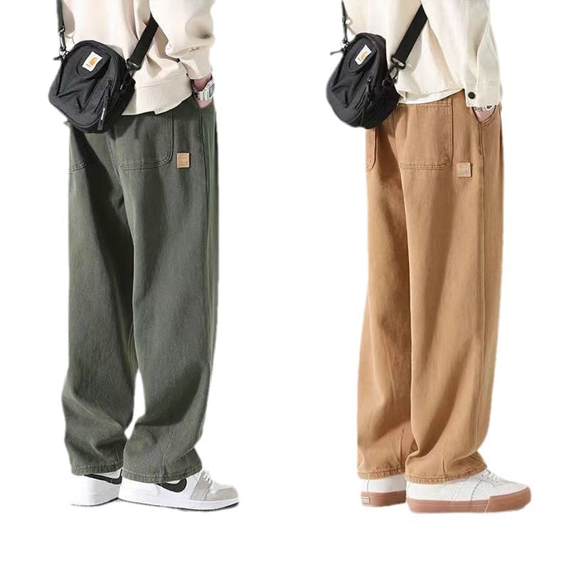 チノパン ゆとりのある美式ストレートチノパン