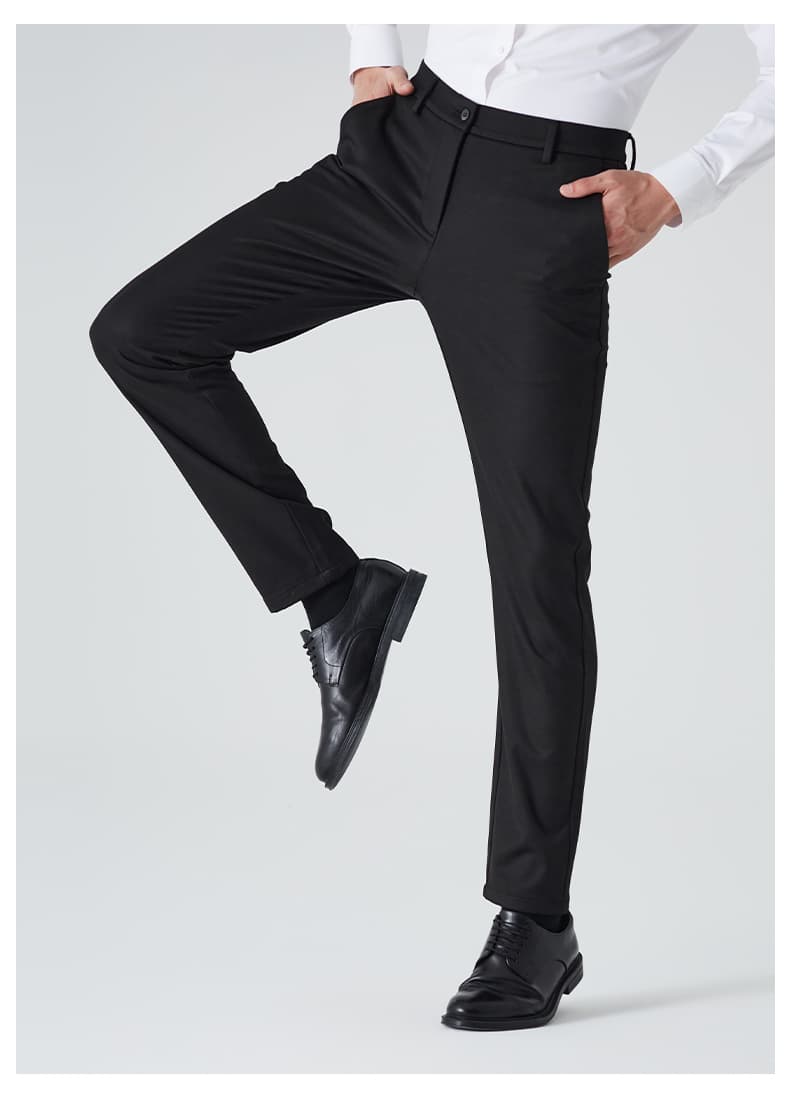 チノパン ビジネス仕様の洗練ウールストレートパンツ