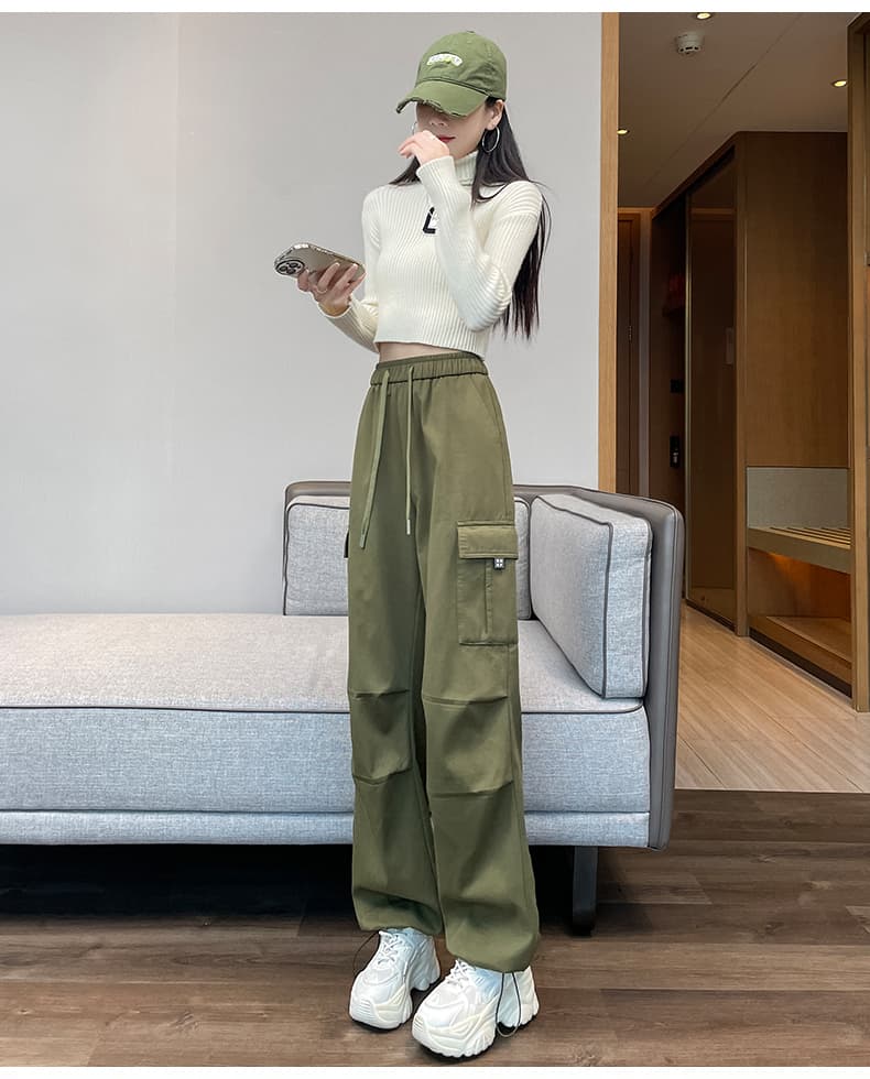 ドローコード付き ゆったりチノパン