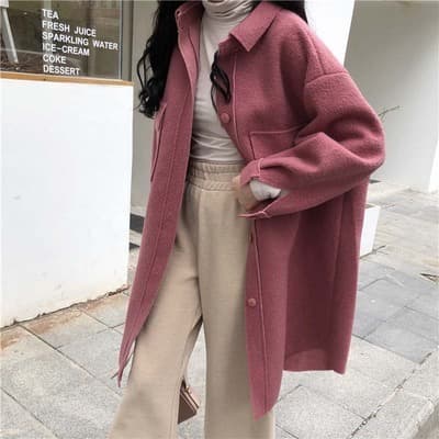 羊毛混ハイウエストストレートチノパン