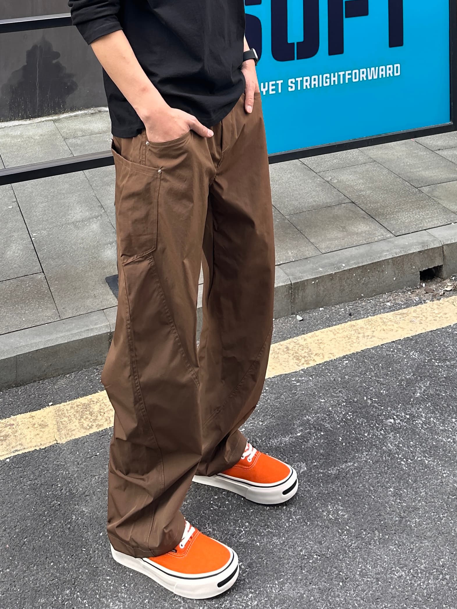 チノパン ゆったりシルエット ストレートチノパン