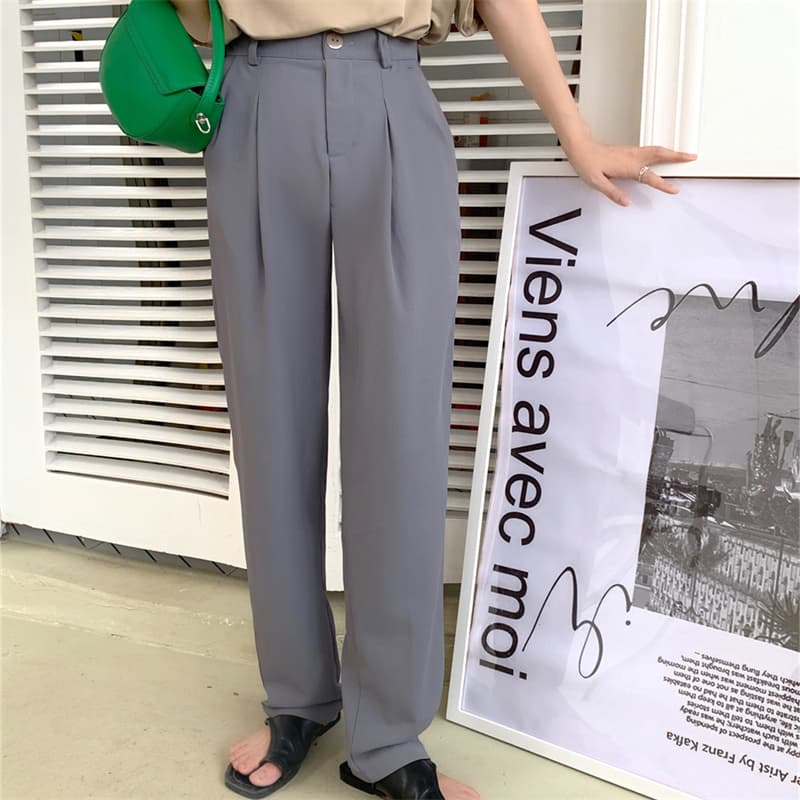 夏新作 ハイウエストストレートチノパンツ 美脚効果