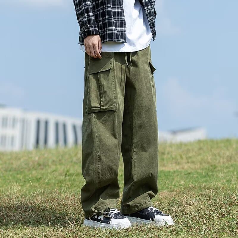 チノパン ゆったりカーゴストレートパンツ