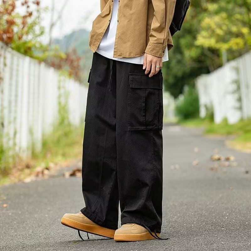 チノパン ゆったりカーゴストレートパンツ
