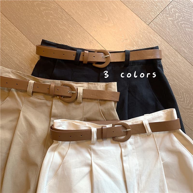 チノパン 夏 ワイド ハイウエスト ベルト付き チノショートパンツ