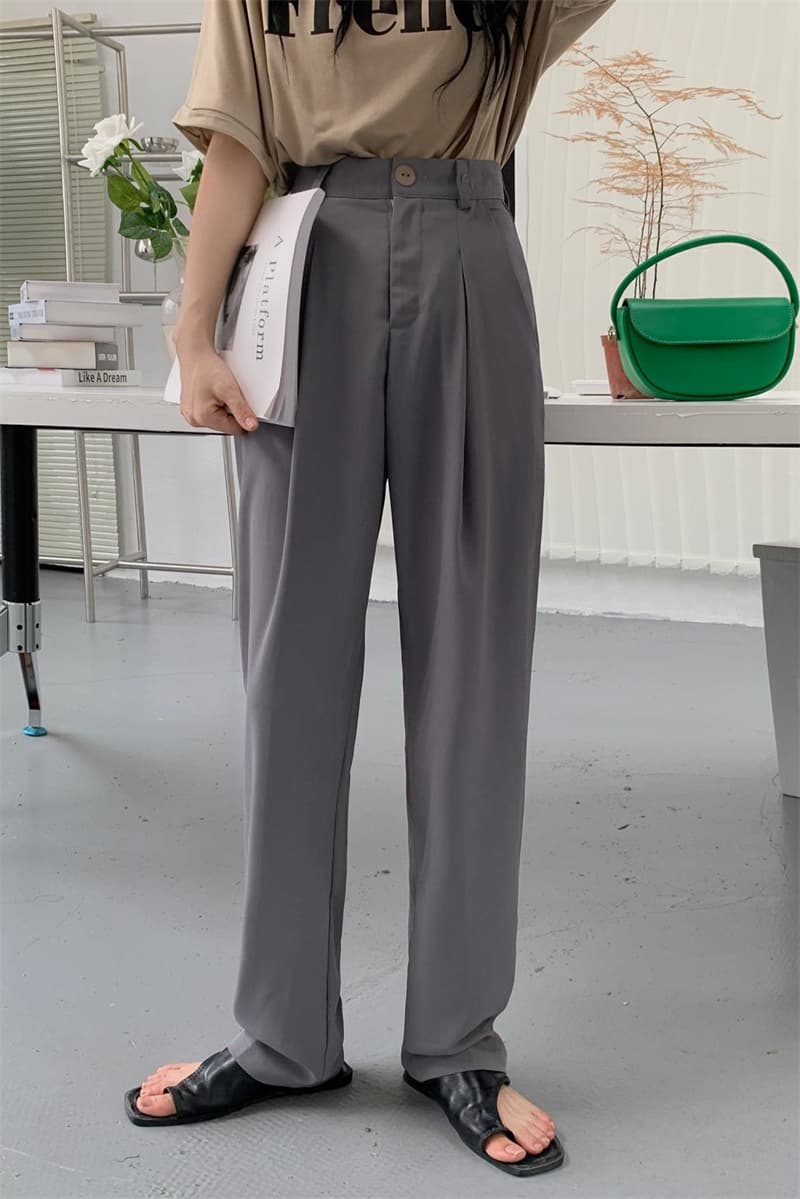 夏新作 ハイウエストストレートチノパンツ 美脚効果