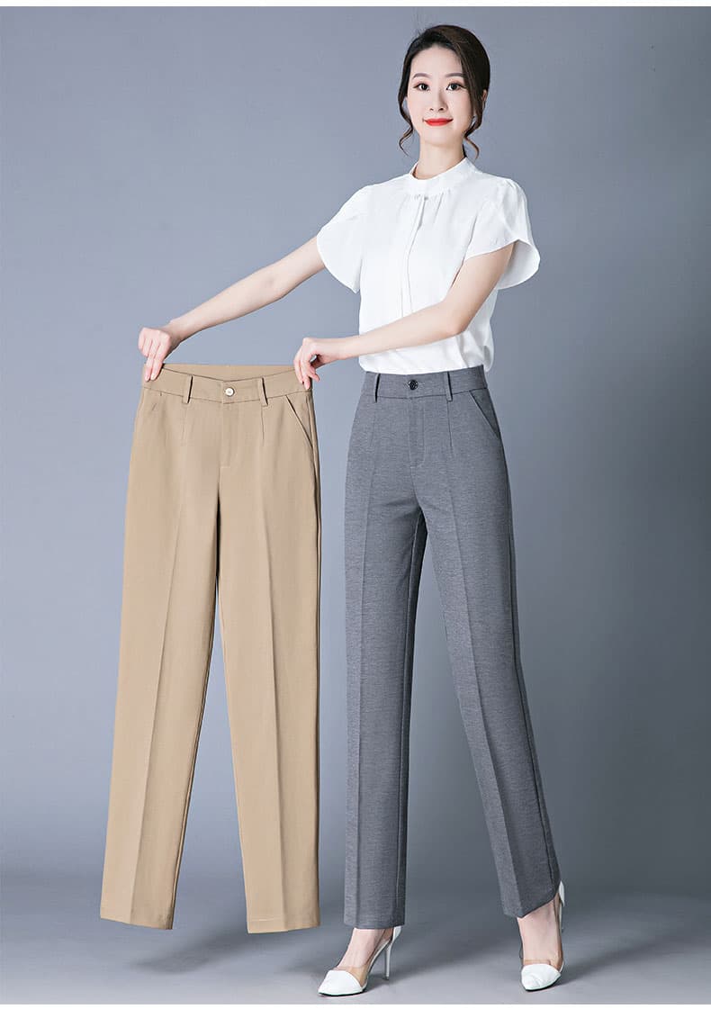 チノパン 快適ストレートオフィスパンツ